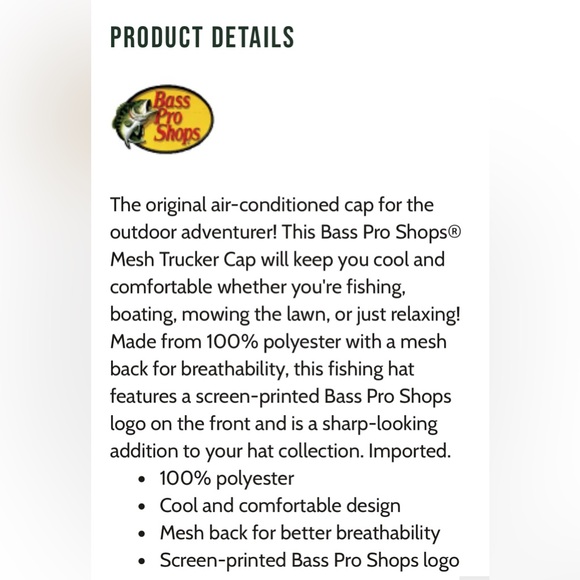 BASS PRO SHOP TRUCKERS HAT NWT - Picture 6 of 9